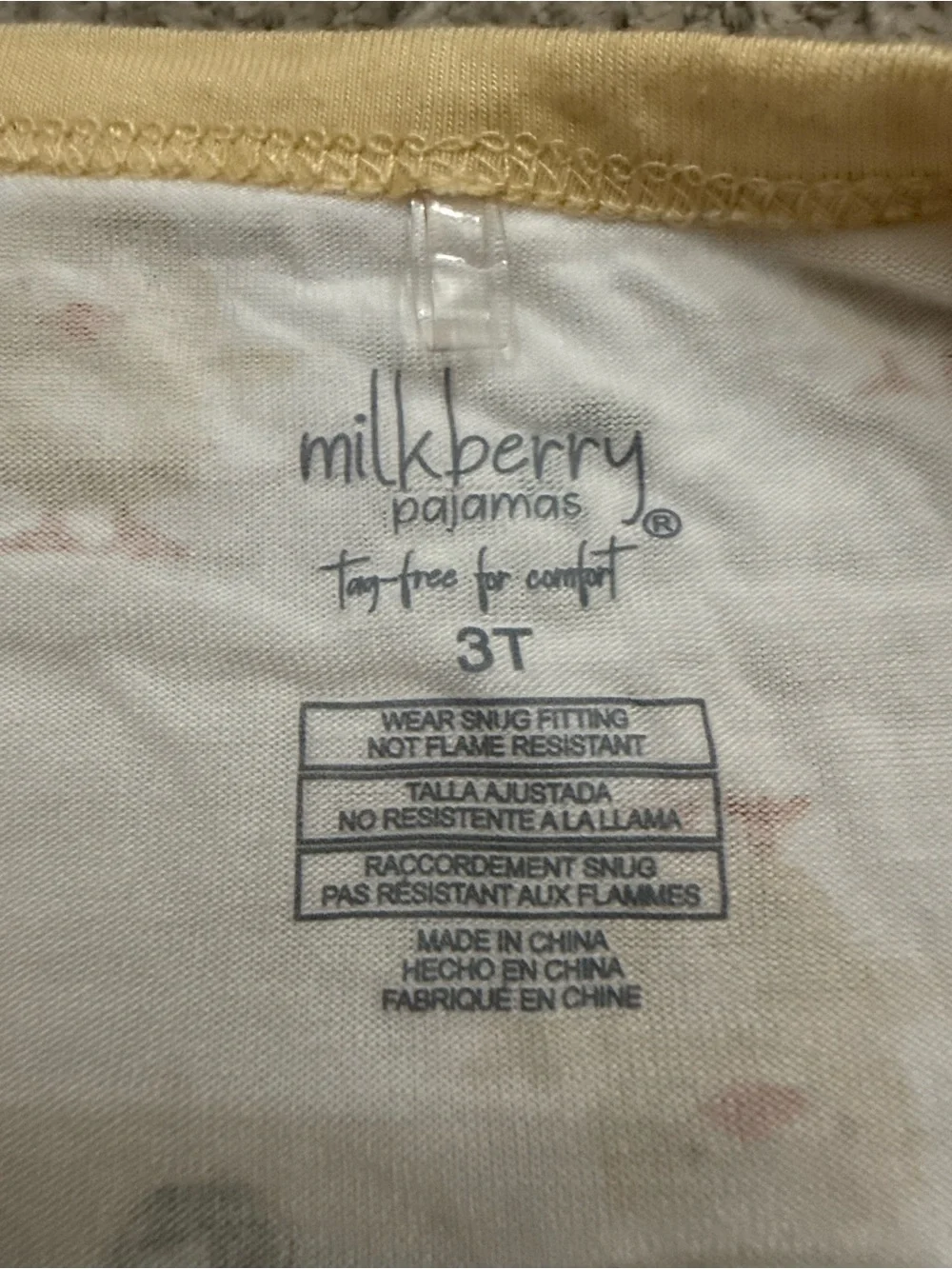 Milkberry Pajamas 3T Bamboo Yellow Duck Chick Print Two Piece Pajama Set